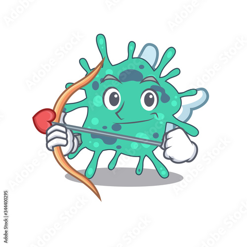 Shigella boydii in cupid cartoon character with arrow and wings