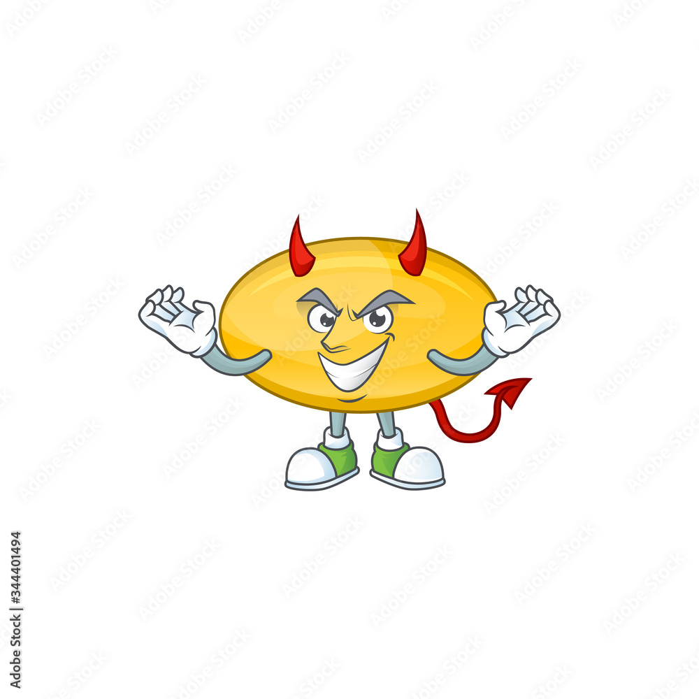 Obraz premium A picture of devil oil capsule cartoon character design