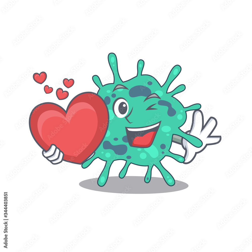 A sweet shigella boydii cartoon character style with a heart A sweet shigella boydii cartoon character style with a heart
