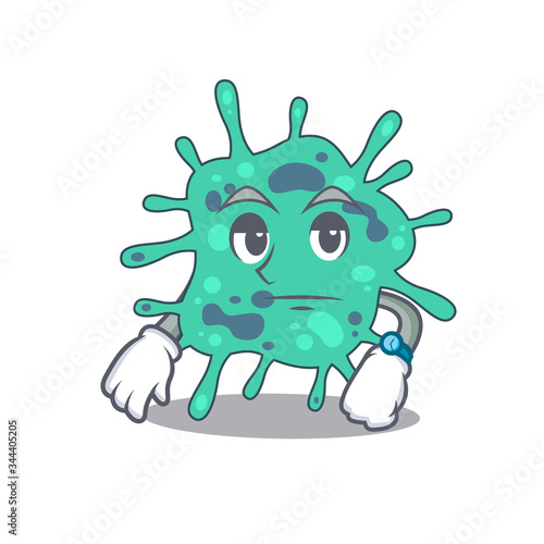 Mascot design of shigella boydii showing waiting gesture