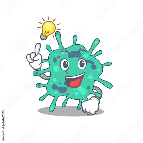 Mascot character design of shigella boydii with has an idea smart gesture
