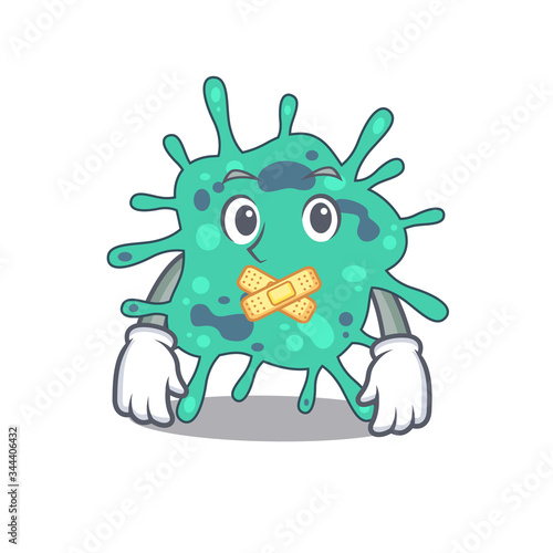 shigella boydii cartoon character style with mysterious silent gesture