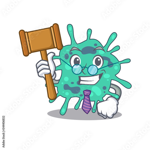 A humble judge of shigella boydii cartoon character design wearing glasses