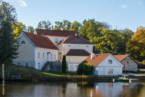 Pond in the park of Vihula manor house, Estonia