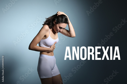Young woman with word ANORE...