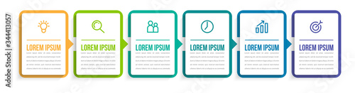 Minimal infographic template design with numbers 6 options or steps.