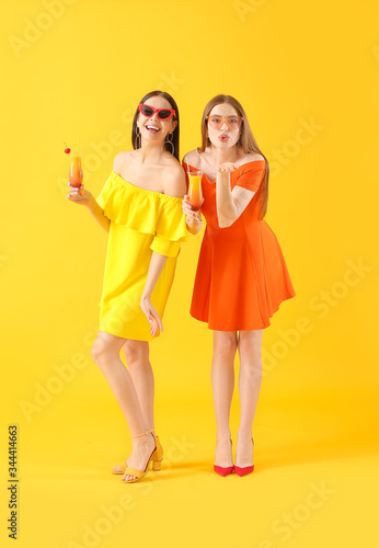 Happy young women with cock...