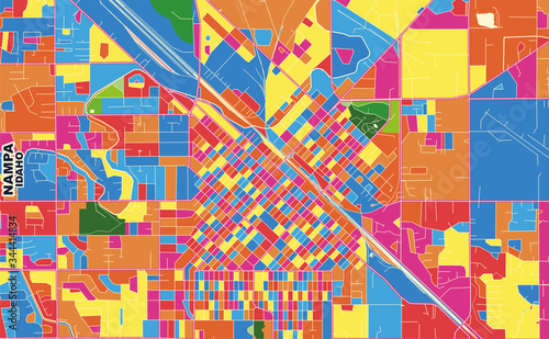 Nampa, Idaho, USA, colorful vector map