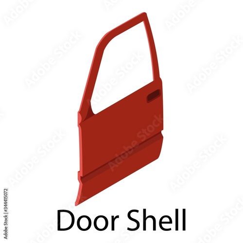 Door shell icon. Isometric of door shell vector icon for web design isolated on white background