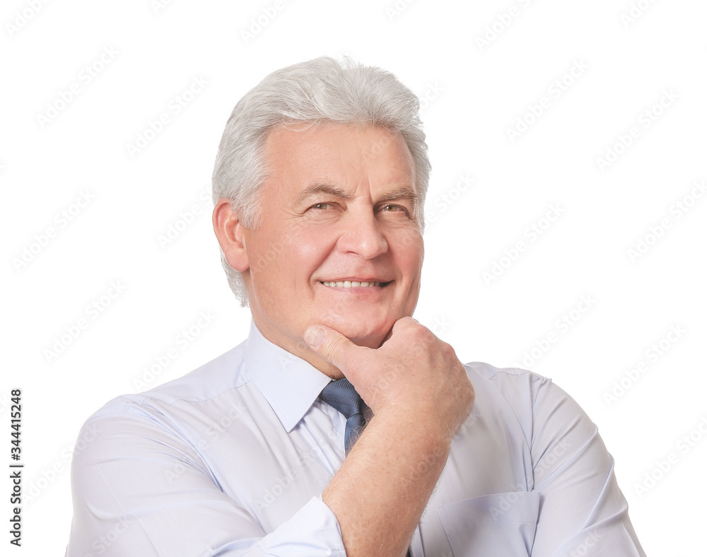 Portrait of handsome senior businessman on white background Portrait of handsome senior businessman on white background