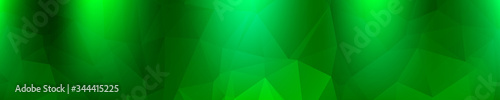 Abstract Wide Polygonal Green Triangle Banner Texture Low Poly Design