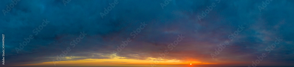  Panorama sunrise sky and cloud at morning background image . Panorama sky and cloud.