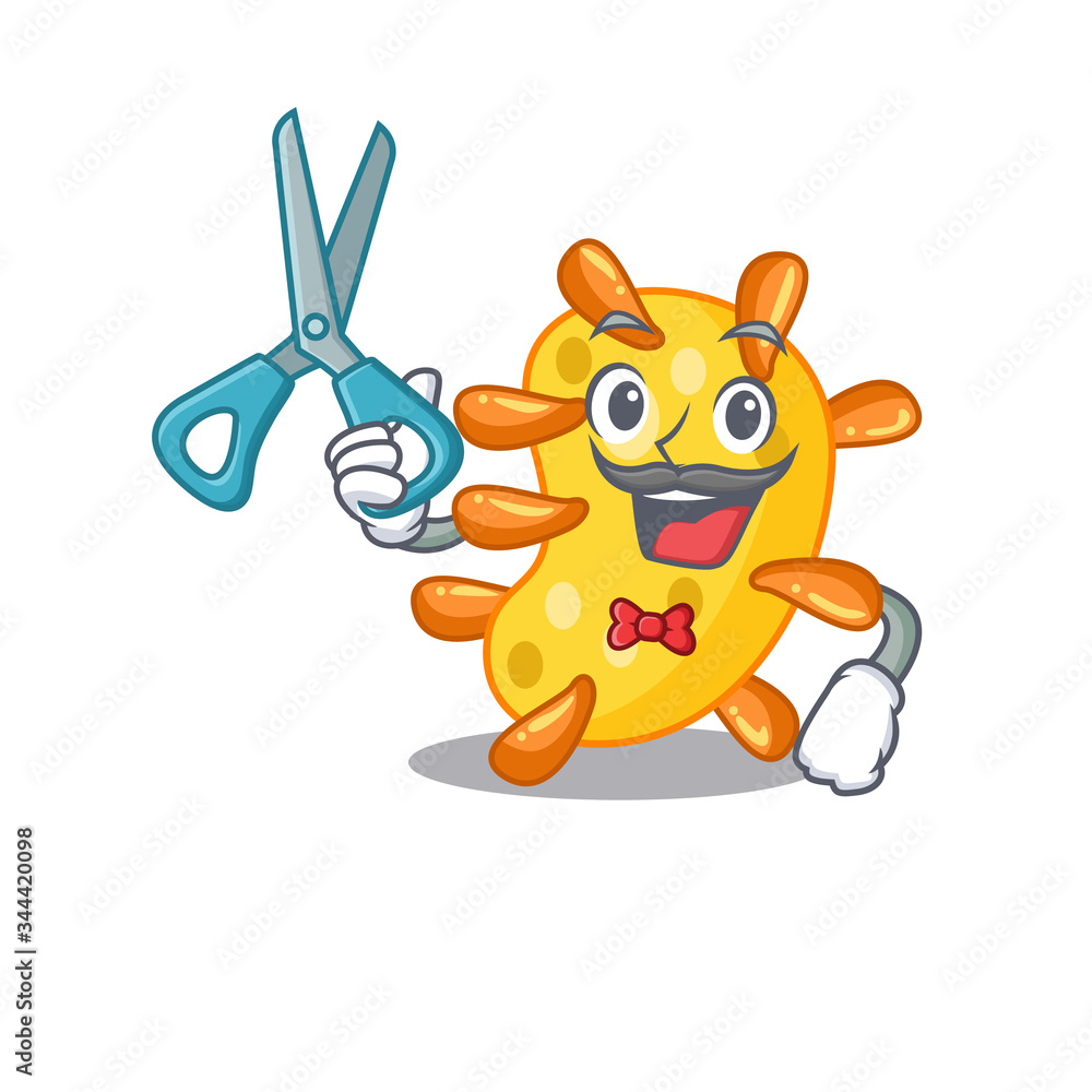 Fototapeta premium Sporty vibrio cartoon character design with barber