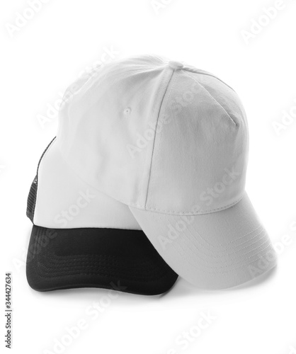 Blank caps on white background