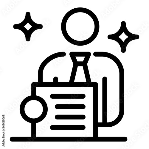 New advertising agent icon. Outline new advertising agent vector icon for web design isolated on white background