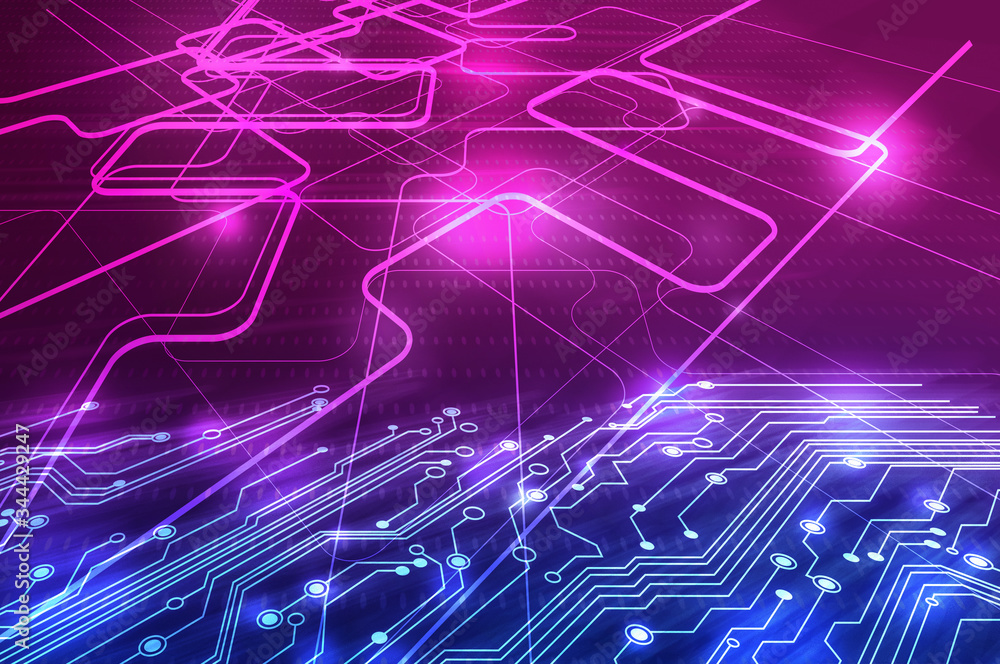 Electronics and technology. Circuit board pattern illustration Electronics and technology. Circuit board pattern illustration