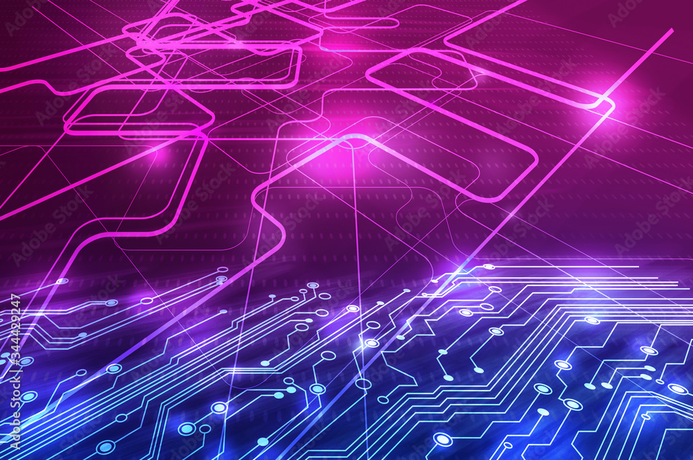 Electronics and technology. Circuit board pattern illustration