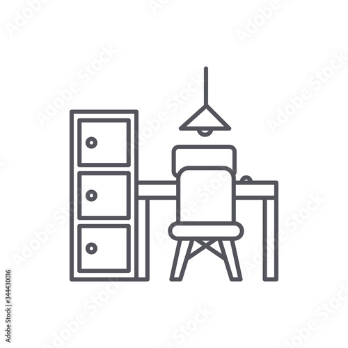 Study room icon, desktop symbol. Vector Illustration
