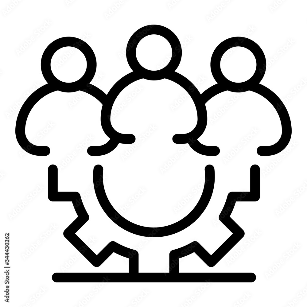 Teamwork system icon. Outline teamwork system vector icon for web design isolated on white background