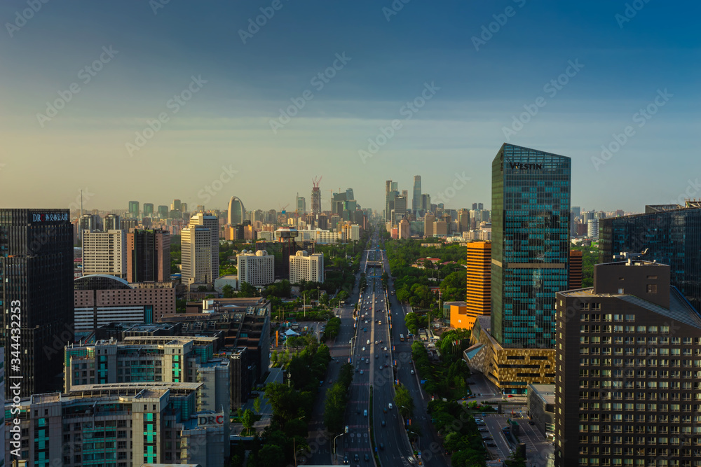 Obraz premium Beautiful Downtown Beijing at dawn