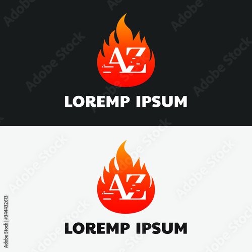 Initial Letter capital logo icon design template elements. Modern line logo with flame style. Can be used for business, company group, consulting, finance. Vector Illustration.