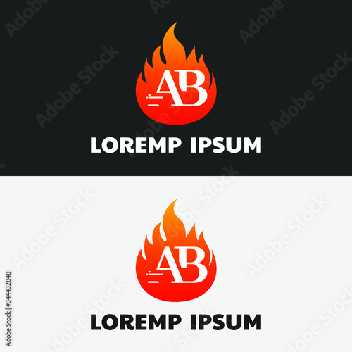Initial Letter capital logo icon design template elements. Modern line logo with flame style. Can be used for business, company group, consulting, finance. Vector Illustration.