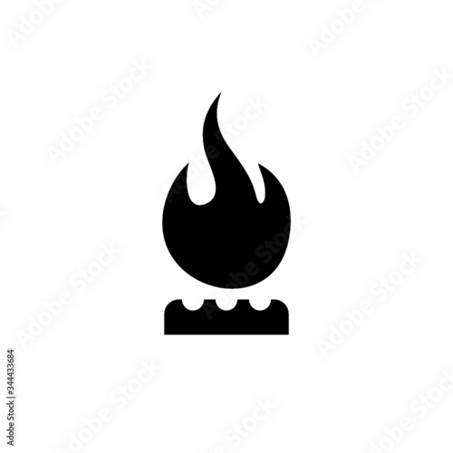 Burning gas burner icon isolated on white background.  Natural gas sing