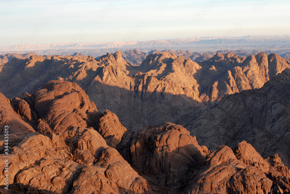 Red mountain view in middle East desert 