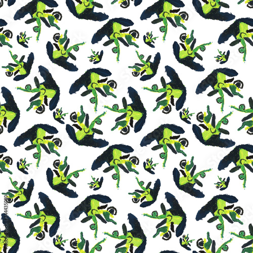 Monster pattern on a white background seamless pattern. Isolated