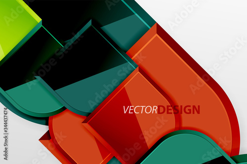 Glossy glass squares with round elements geometric composition. Abstract geometric background with 3d effect composition For Wallpaper, Banner, Background, Card, Book Illustration, landing page