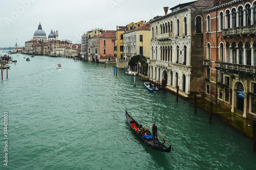 View from the bridge to the Grand Canal and historic buildings of Venice. © Наталья Иванова