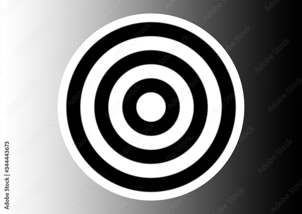 black and white image of a dart board with a white center on a gradient background black and white image of a dart board with a white center on a gradient background