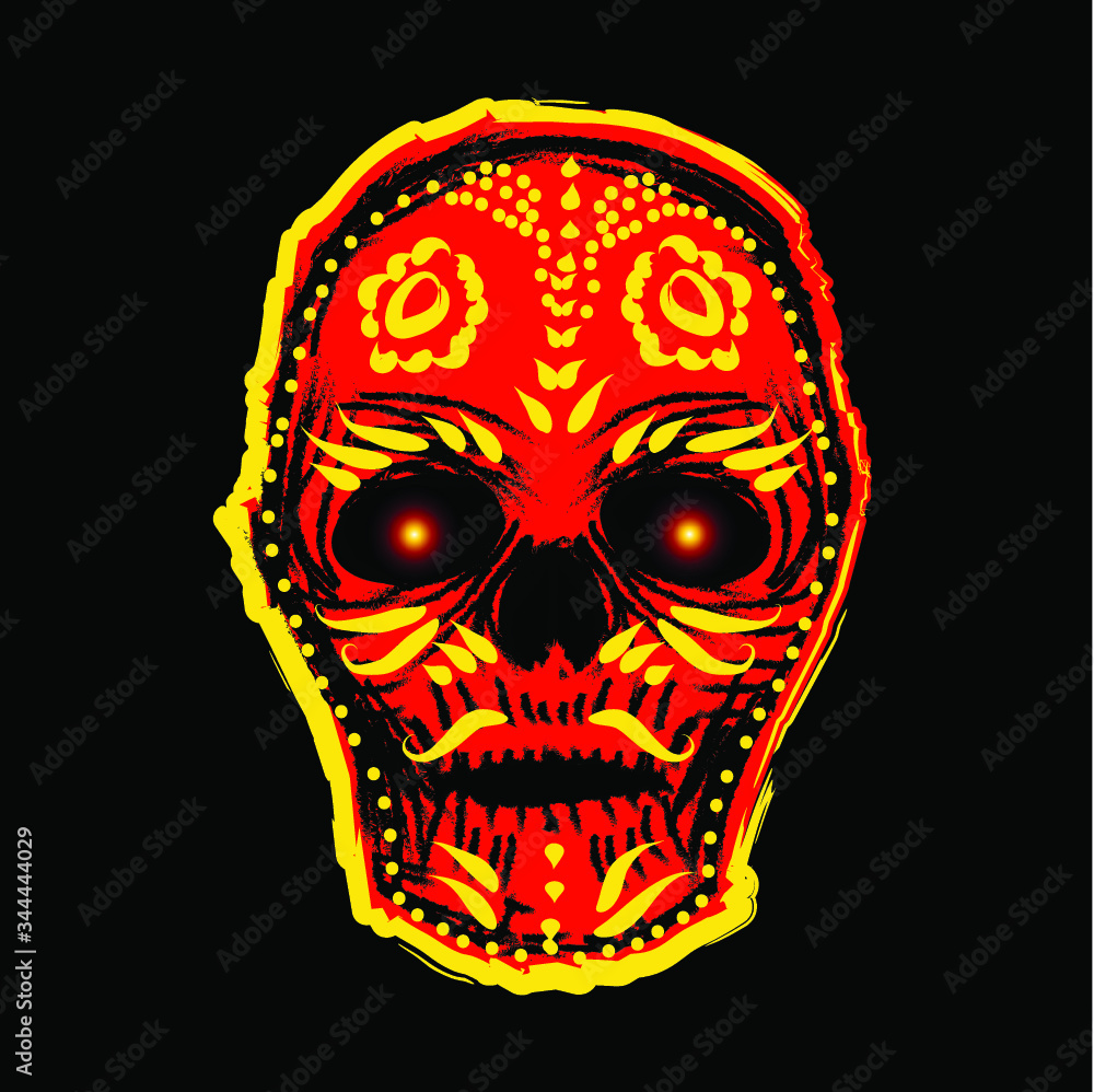 Fototapeta premium Illustration with dark skull