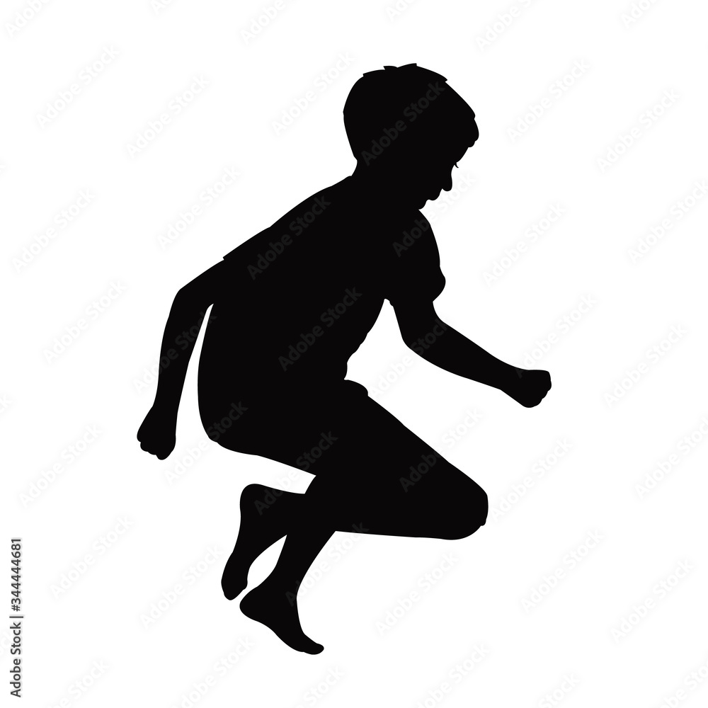 a boy jumping body silhouette vector a boy jumping body silhouette vector