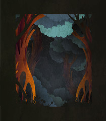 Poster Sprookjeswereld Donker sprookjesbos vol magie  © Black Spring