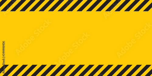 Black yellow striped banner wall Hazard industrial striped road warning Yellow black diagonal stripes Seamless pattern Vector