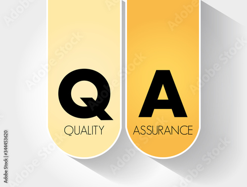 QA - Quality Assurance acronym, business concept background