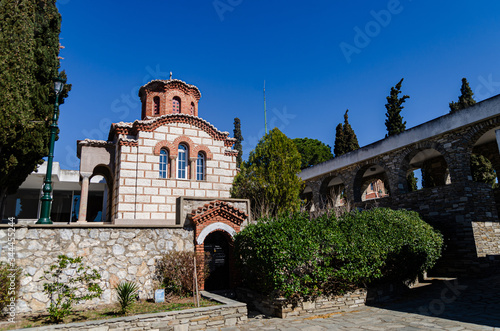 The old Greek church Vlatadon Monastery in Thessaloniki in Greece. Ancient religious buildings