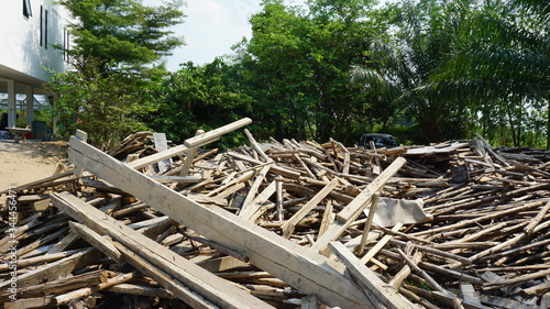 Scrap materials in the construction site