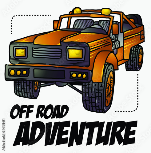 Off road vehicle color illustration