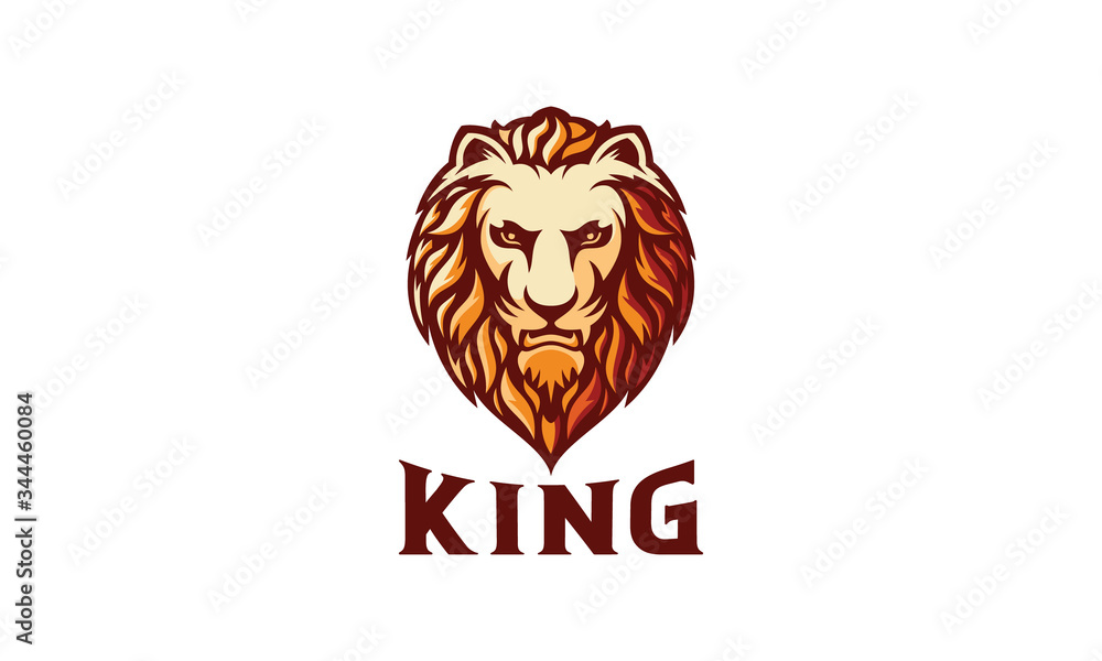 Modern and illustrative lion head logo design. Lion logo. Lion mascot illustration.
