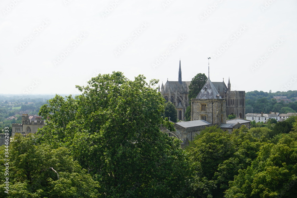 Arundel Cathedral, view from Arundel castle