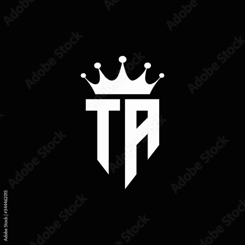 TA logo monogram emblem style with crown shape design template photo