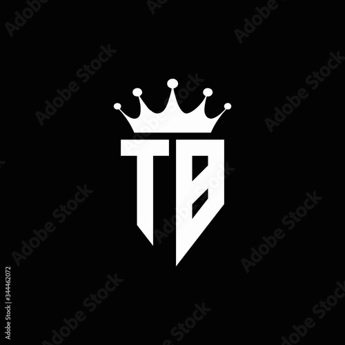 TB logo monogram emblem style with crown shape design template