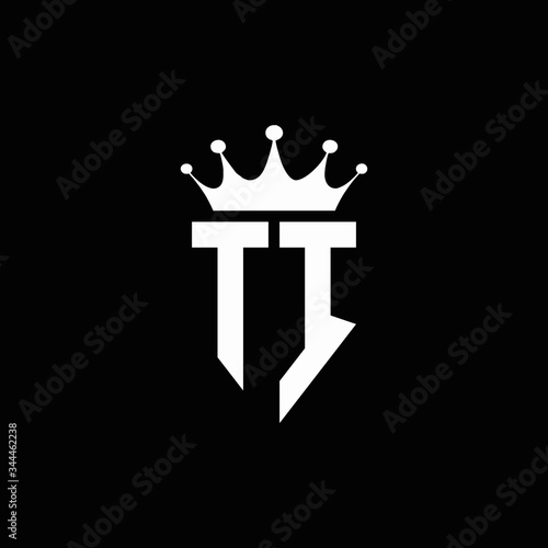 TI logo monogram emblem style with crown shape design template