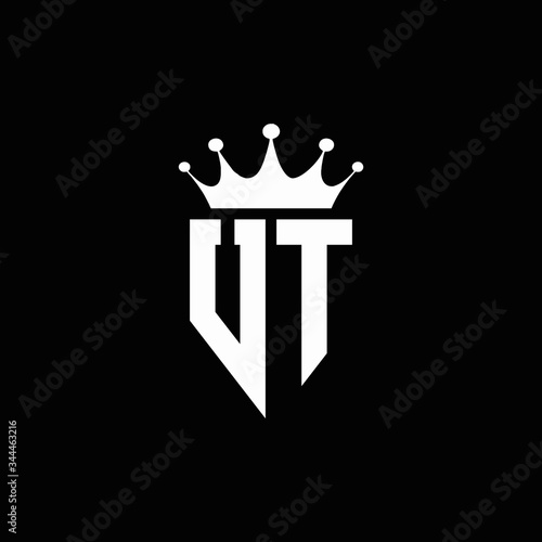 UT logo monogram emblem style with crown shape design template