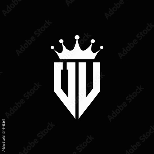 UV logo monogram emblem style with crown shape design template