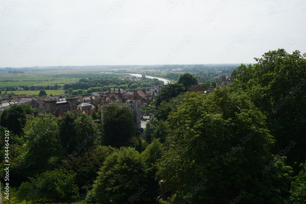 View on Arundel market town from Arundel Castle, August 2019