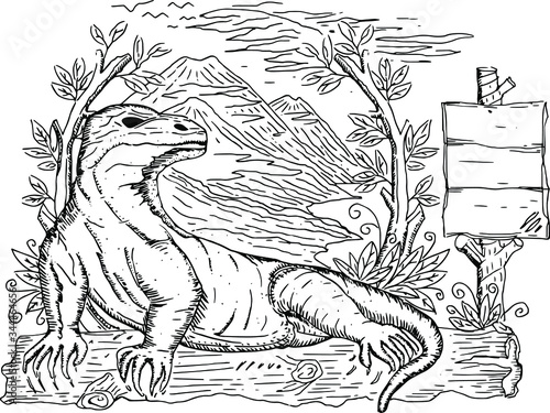 Komodo Dragon Indoneisa Vector