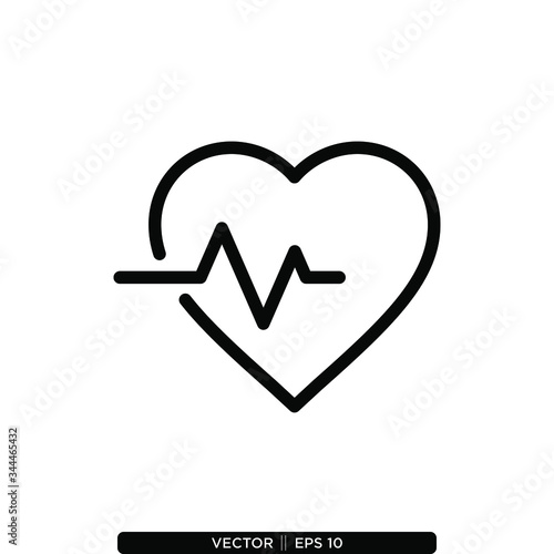 heartbeat Icon Vector Illustration Logo Template